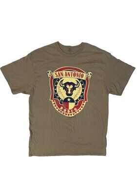 San Antonio Texas Rodeo Western Cowboy Tshirt - M Brown Bull Logo